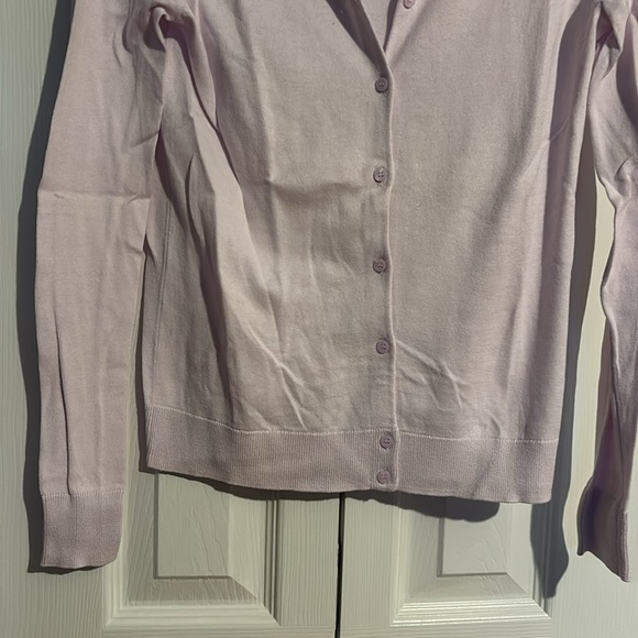 J CREW the caryn cardigan long sleeve in lavender 100% cotton  size XXS NWOT - Picture 5 of 7